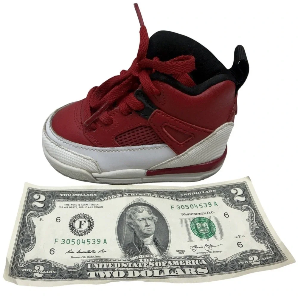 Nike Jordan Toddler Red White High Top Sneakers Shoes Kids Size 4C Used